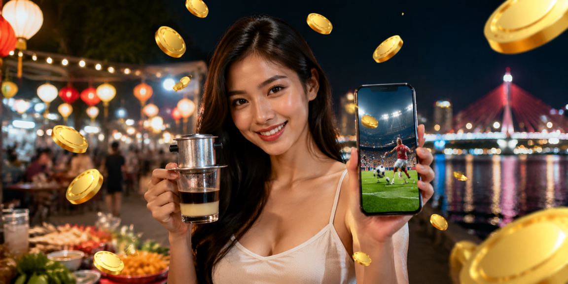 Người chơi tại Đà Nẵng thưởng thức cà phê và theo dõi cá cược thể thao trực tuyến trên điện thoại