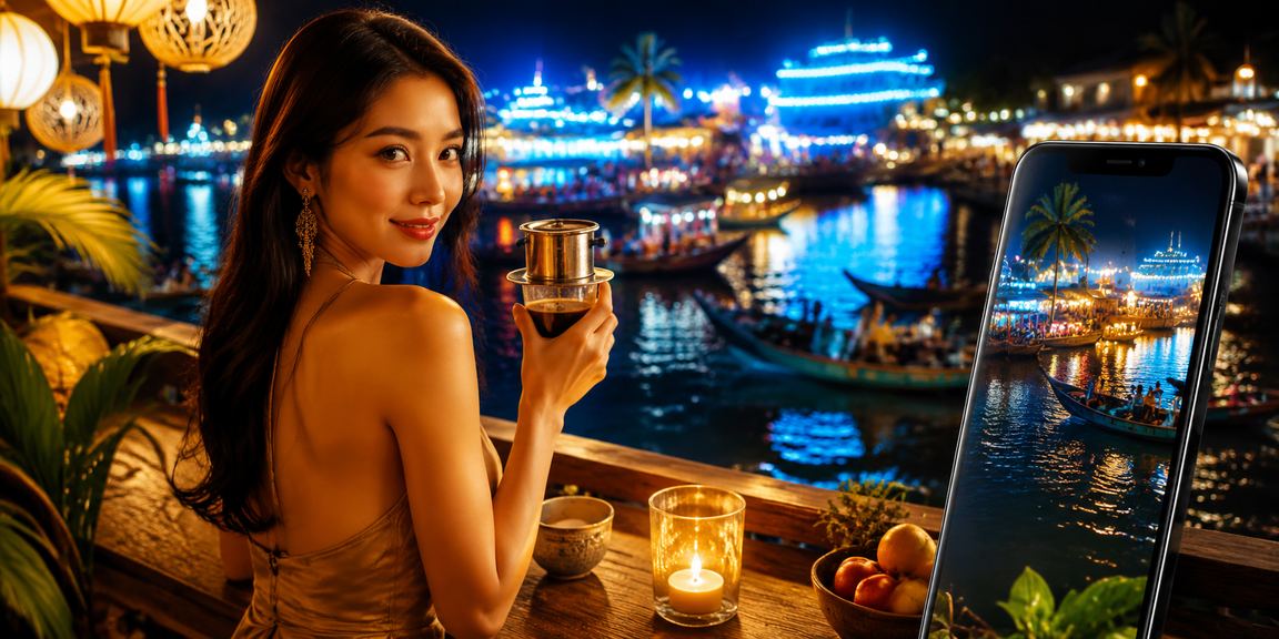 Khung cảnh sông Mekong với người dùng thư giãn và trải nghiệm ưu đãi VIP trên 24vdc