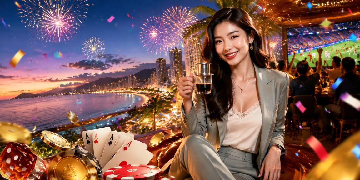 Người dùng tại Nha Trang thưởng thức cà phê và trải nghiệm trò chơi bài trực tuyến buổi sáng